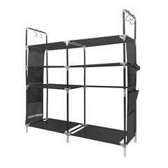 Zapatero metálico modular Nyana Home hasta 21 pares 95x90x27cm, 4 bolsillos laterales, 4 alturas - Nyana Store