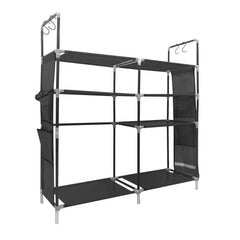 Zapatero metálico modular Nyana Home hasta 21 pares 95x90x27cm, 4 bolsillos laterales, 4 alturas - Nyana Store