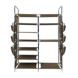 Zapatero metálico modular Nyana Home hasta 32 pares 129x90x27cm,6 bolsillos laterales, 7 alturas - Nyana Store