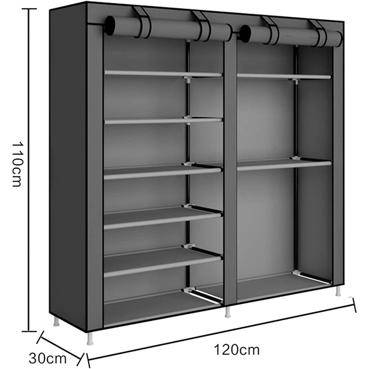 Armario Zapatero Tela Para Zapatos Y Botas Con Puertas Cremallera 110x120x30 Cm - Nyana Store