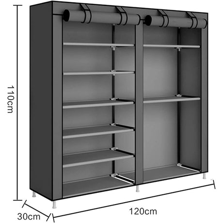 Armario Zapatero Tela Para Zapatos Y Botas Con Puertas Cremallera 110x120x30 Cm - Nyana Store